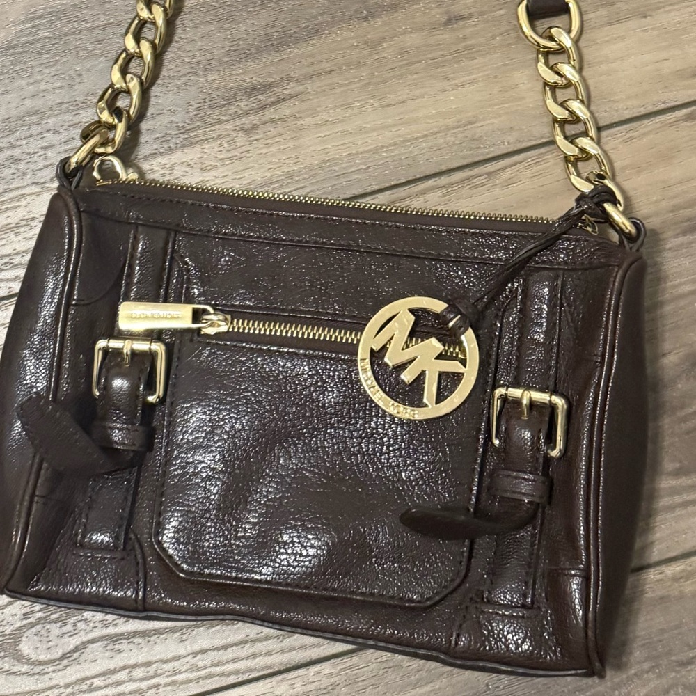 Michael Kors Brown Leather Crossbody Bag - Picture 4 of 6